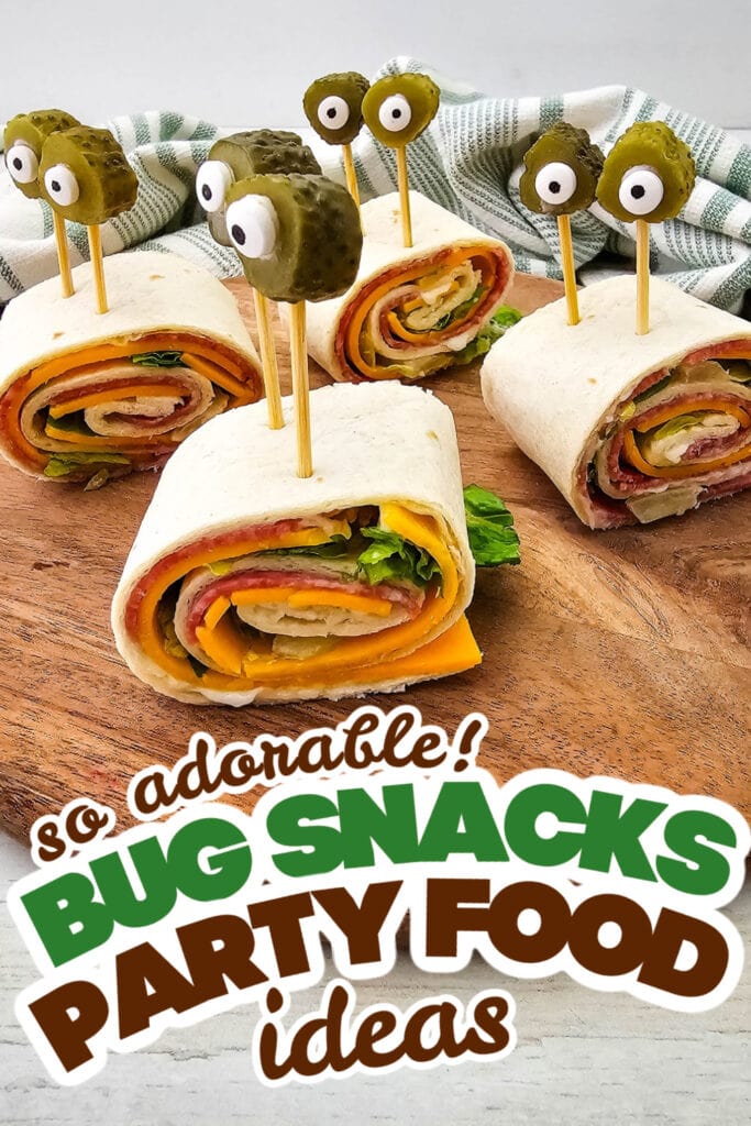 bug snacks party food ideas - Snail Pinwheels