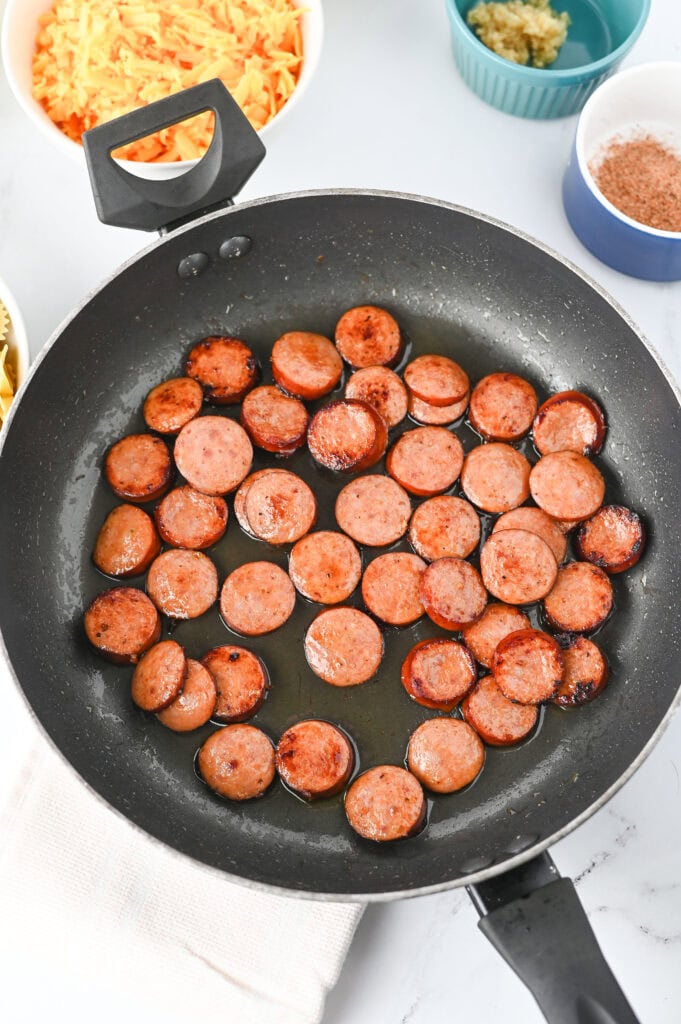 One Pot Cajun Sausage Pasta Process Photo