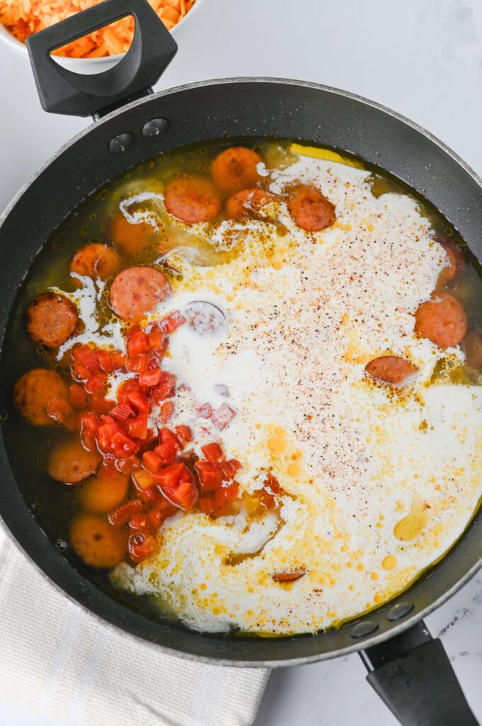 One Pot Cajun Sausage Pasta Process Photo