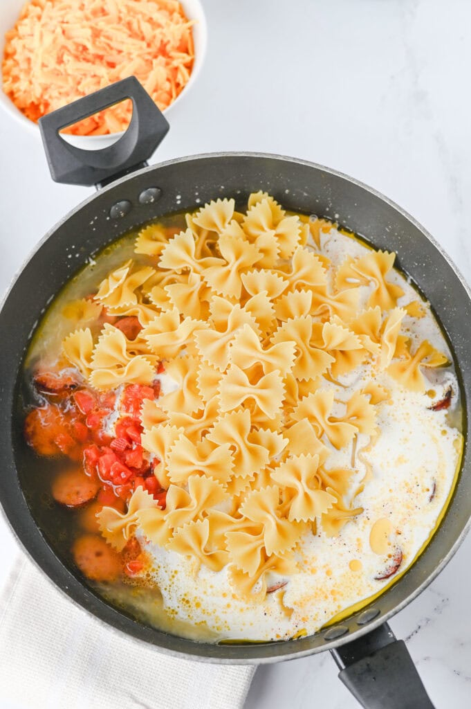 One Pot Cajun Sausage Pasta Process Photo
