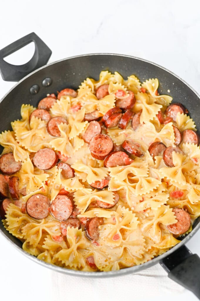 One Pot Cajun Sausage Pasta Process Photo