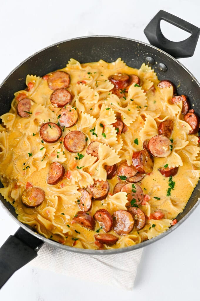 One Pot Cajun Sausage Pasta Process Photo