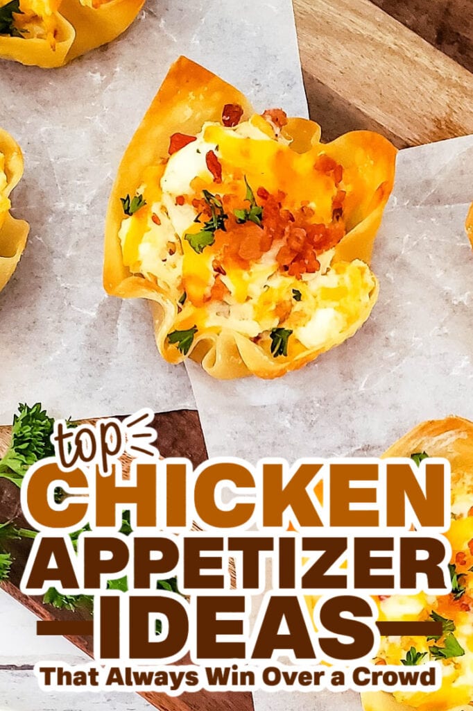 chicken appetizers - Cheesy Ranch Chicken Wonton Cups copy