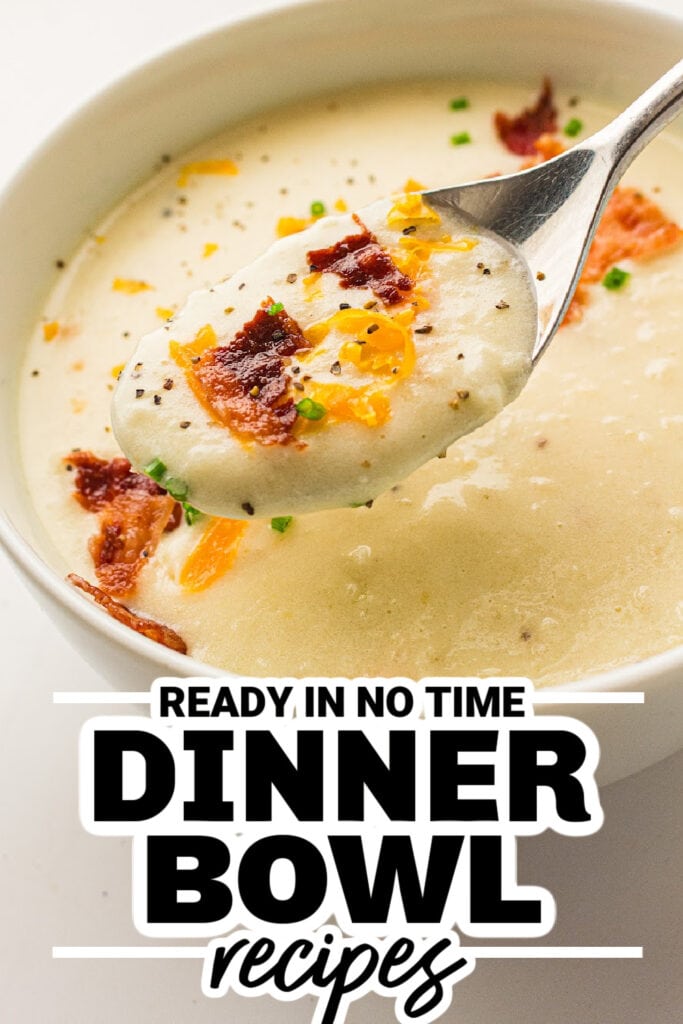 dinner bowl recipes - Creamy Chicken Stock Potato Soup Bowls