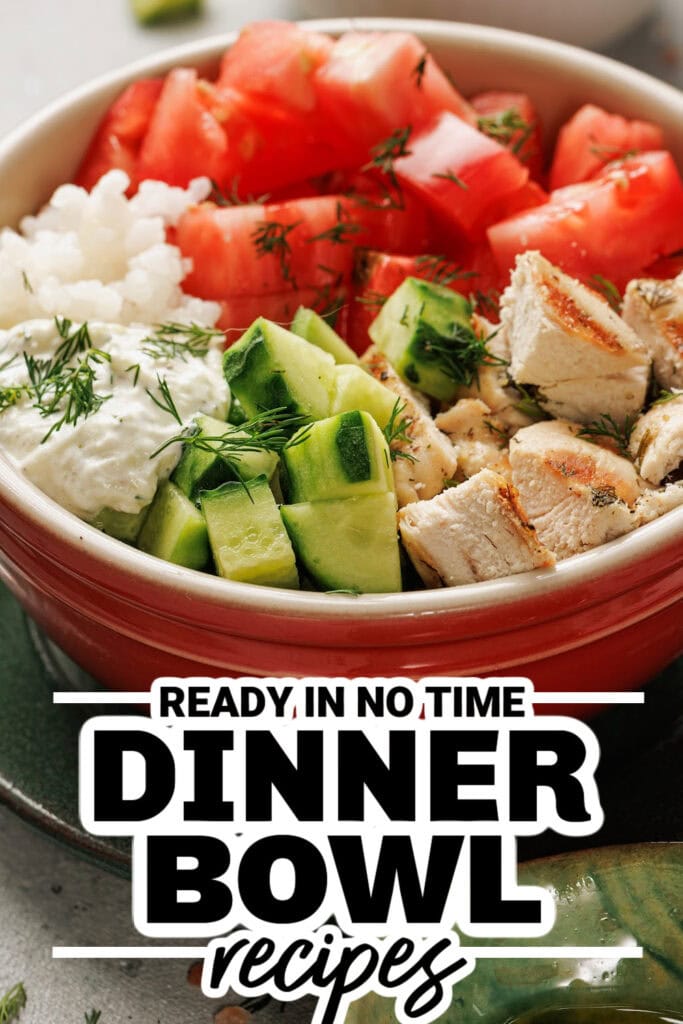 dinner bowl recipes - Mediterranean Lemon-Dill Chicken Bowl