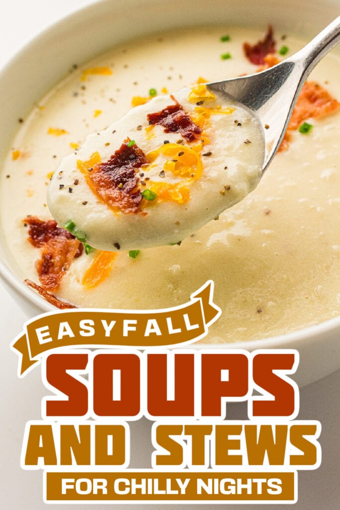 fall soups and stews - Creamy Chicken Stock Potato Soup