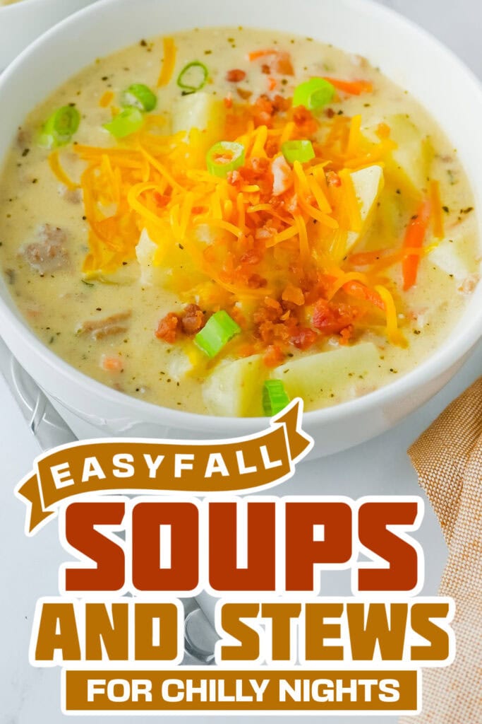 fall soups and stews -One-Pot Cheeseburger Soup