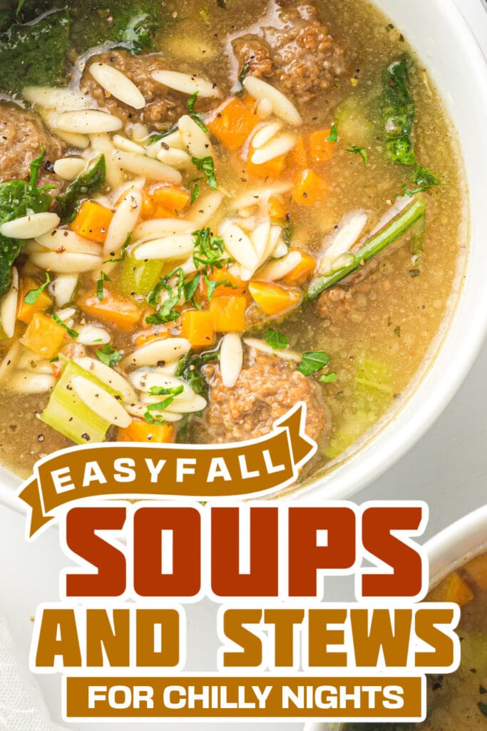 fall soups and stews -Slow Cooker Italian Wedding Soup