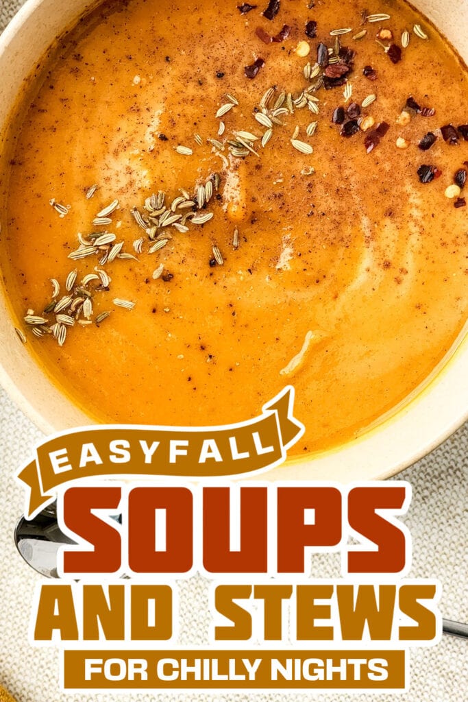 fall soups and stews -Sweet Potato and Carrot Soup