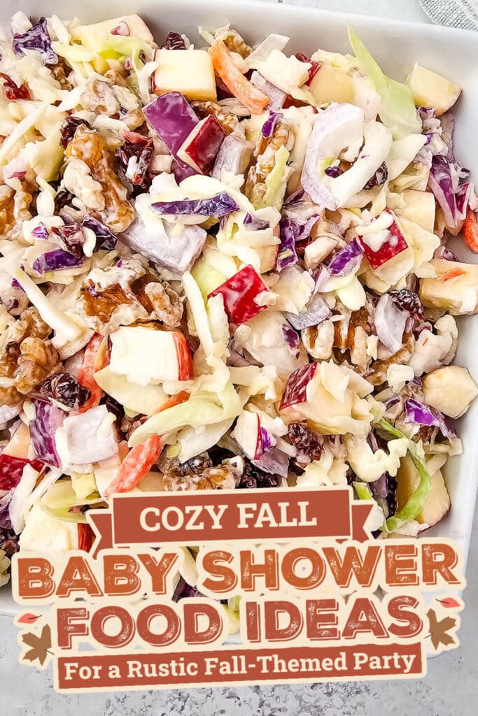 fall themed baby shower food ideas -Apple Cranberry Coleslaw Salad
