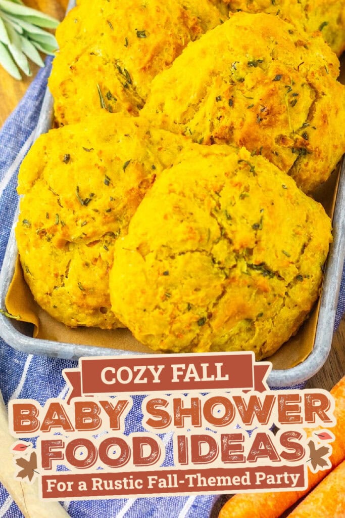 fall themed baby shower food ideas -Buttery Herb Stuffing Biscuits