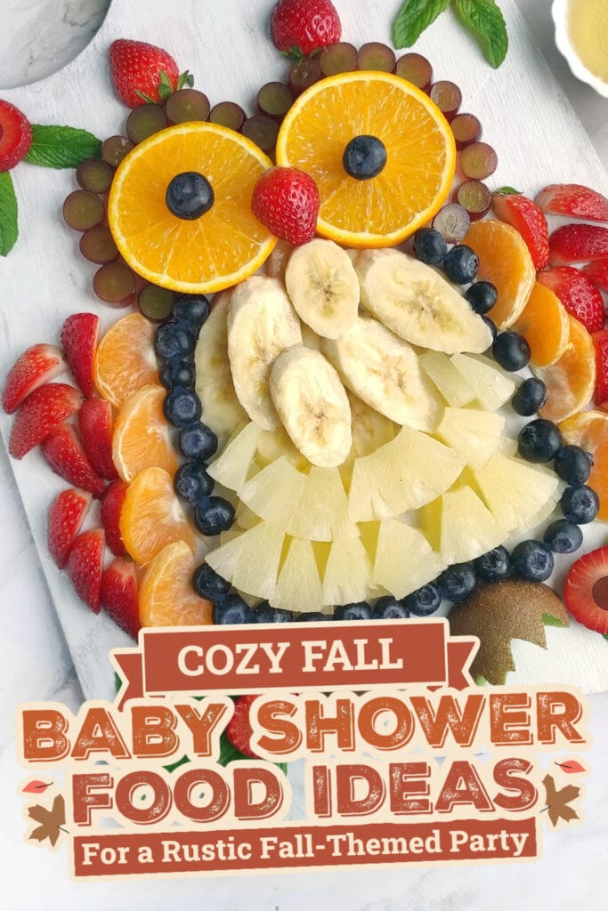 fall themed baby shower food ideas -Cute Owl-Shaped Fruit Tray