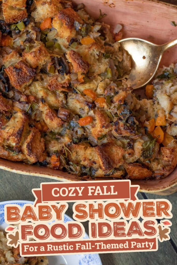 fall themed baby shower food ideas -Herb and Vegetable Stuffing