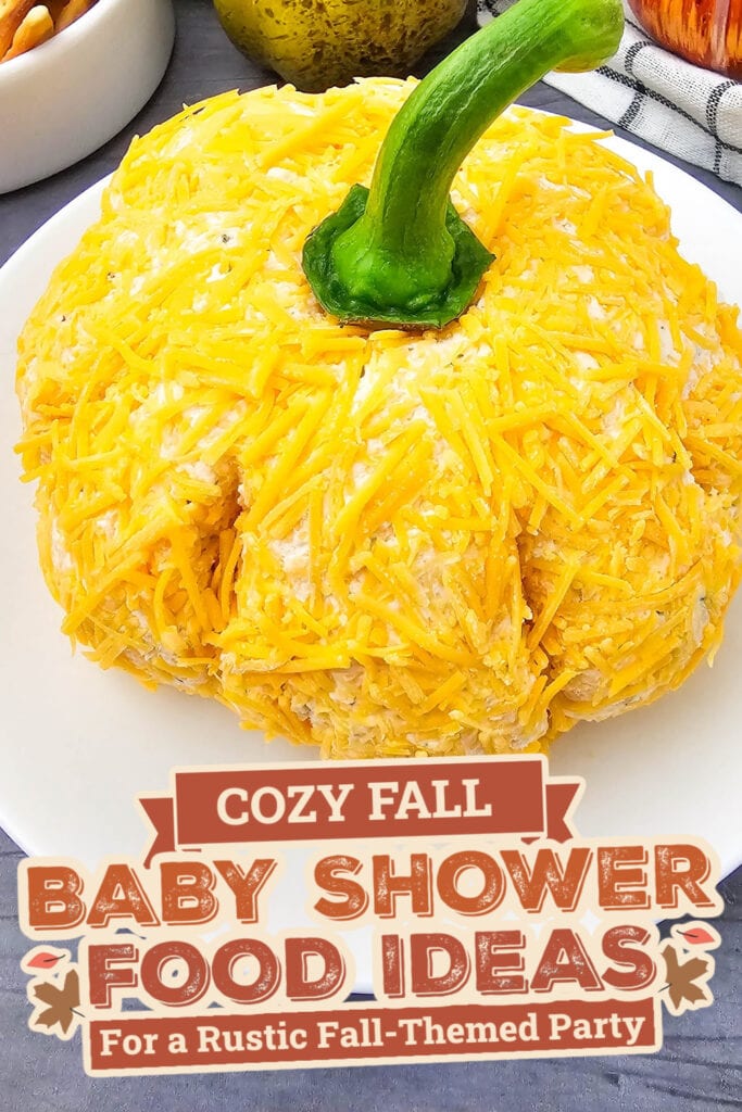 fall themed baby shower food ideas - Pumpkin Cheeseball Spread