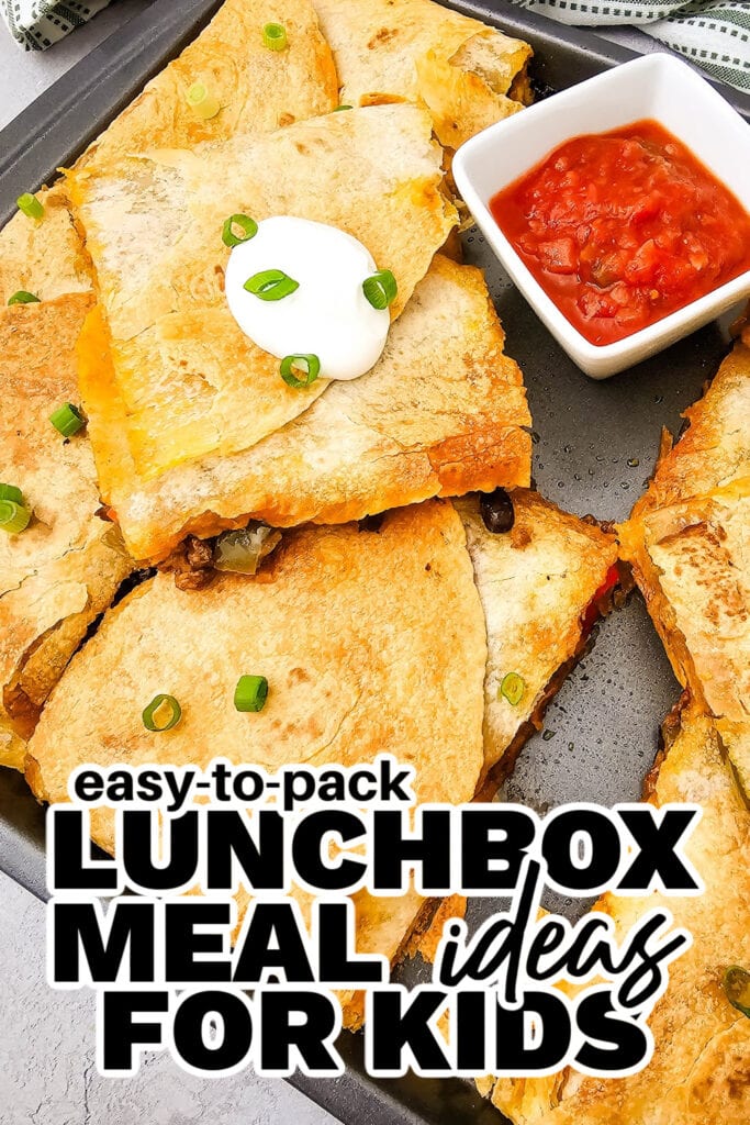 kids lunchbox meal ideas - Sheet Pan Tex Mex Quesadillas
