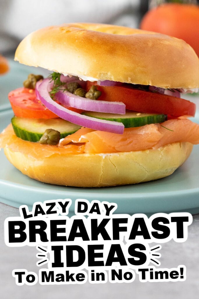 lazy day breakfast ideas - Smoked Salmon Bagel with Veggies
