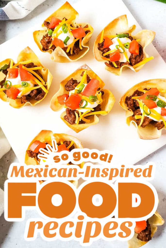 mexican-inspired food recipes - Taco Wonton Cups