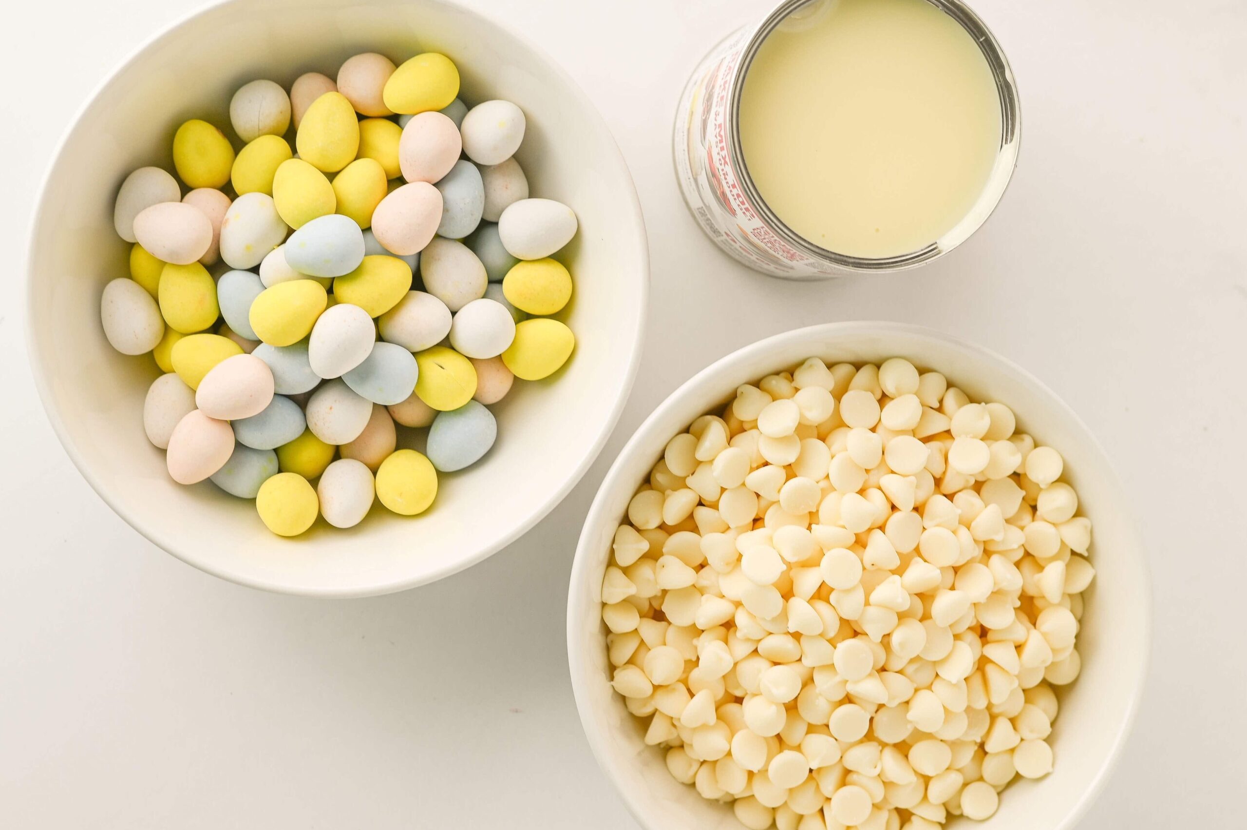 Mini Egg Fudge Process Ingredients