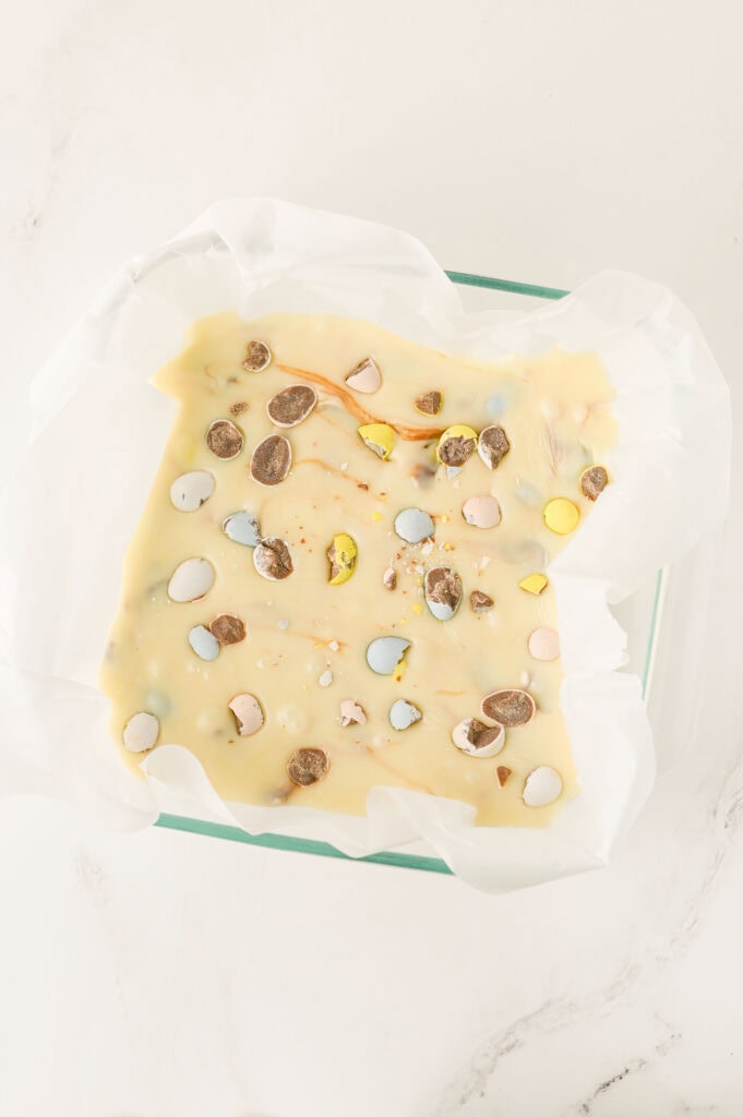 Mini Egg Fudge Process Photo