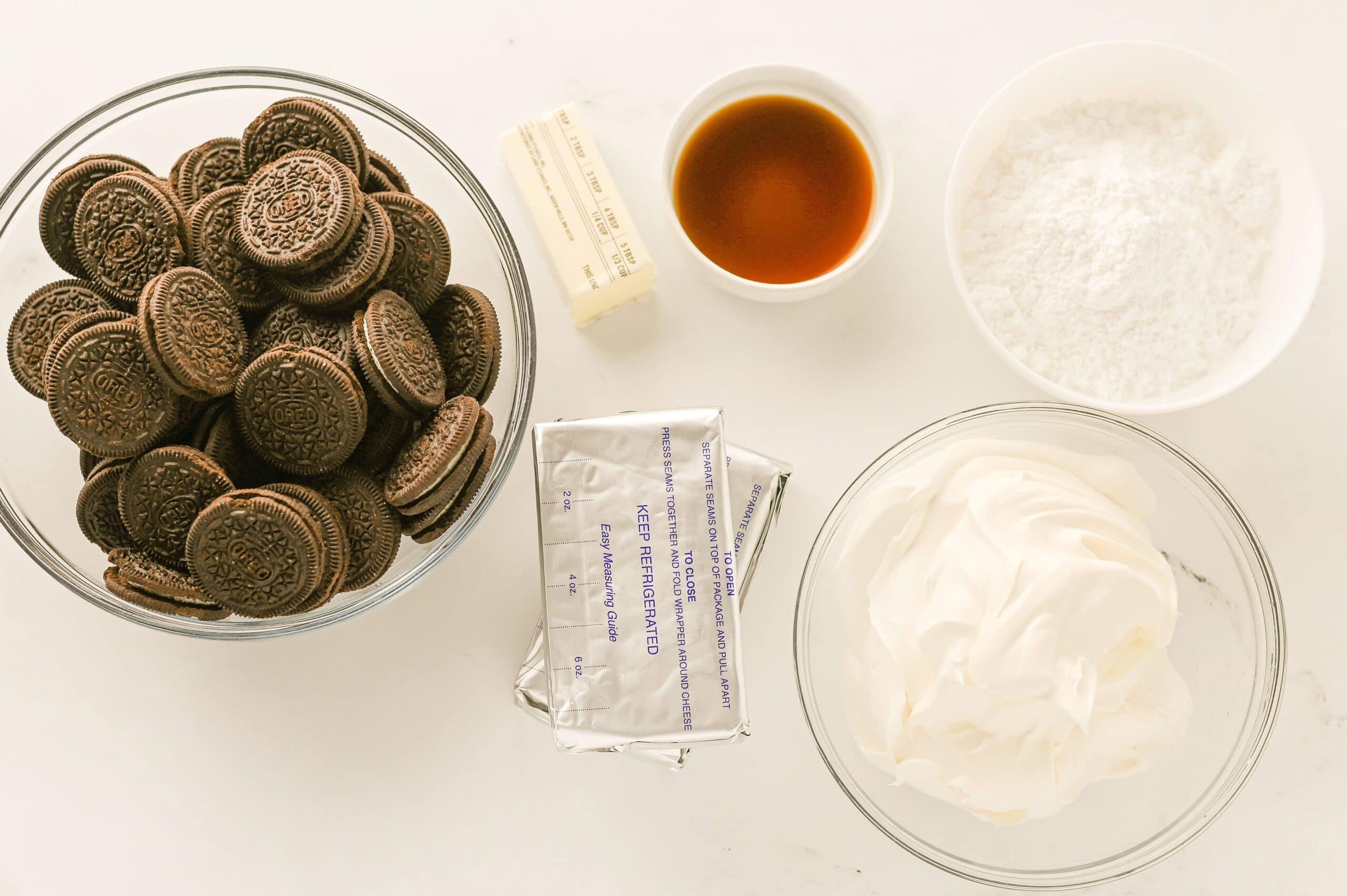 No Bake Oreo Pie Process Ingredients