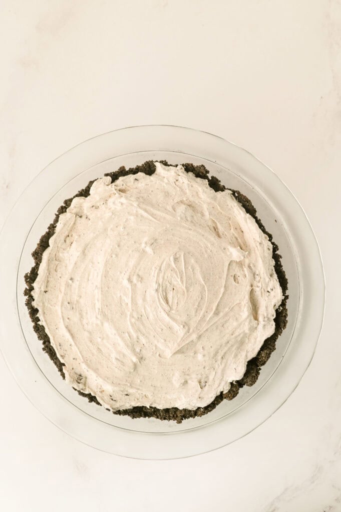 No Bake Oreo Pie Process Photo