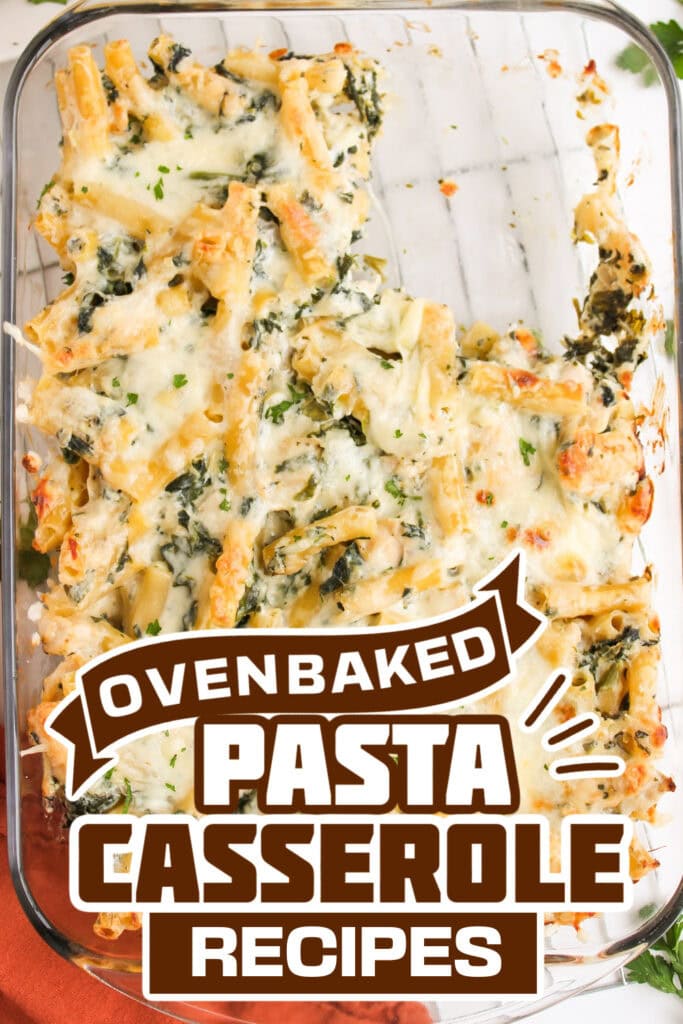 pasta casserole recipes - Creamy Spinach Artichoke Chicken Pasta Casserole