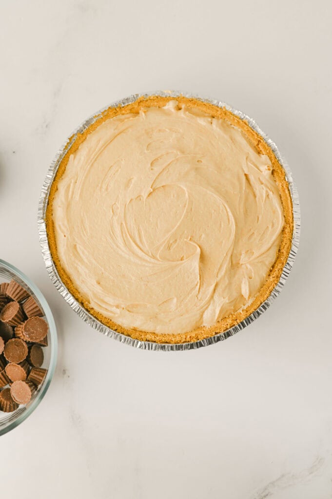 No Bake Peanut Butter Pie Process Photo