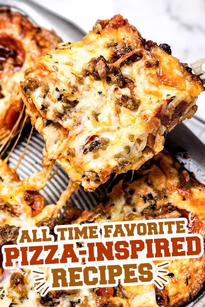 pizza inspired recipes - Cheesy Sheet Pan Italian Sausage Pizza