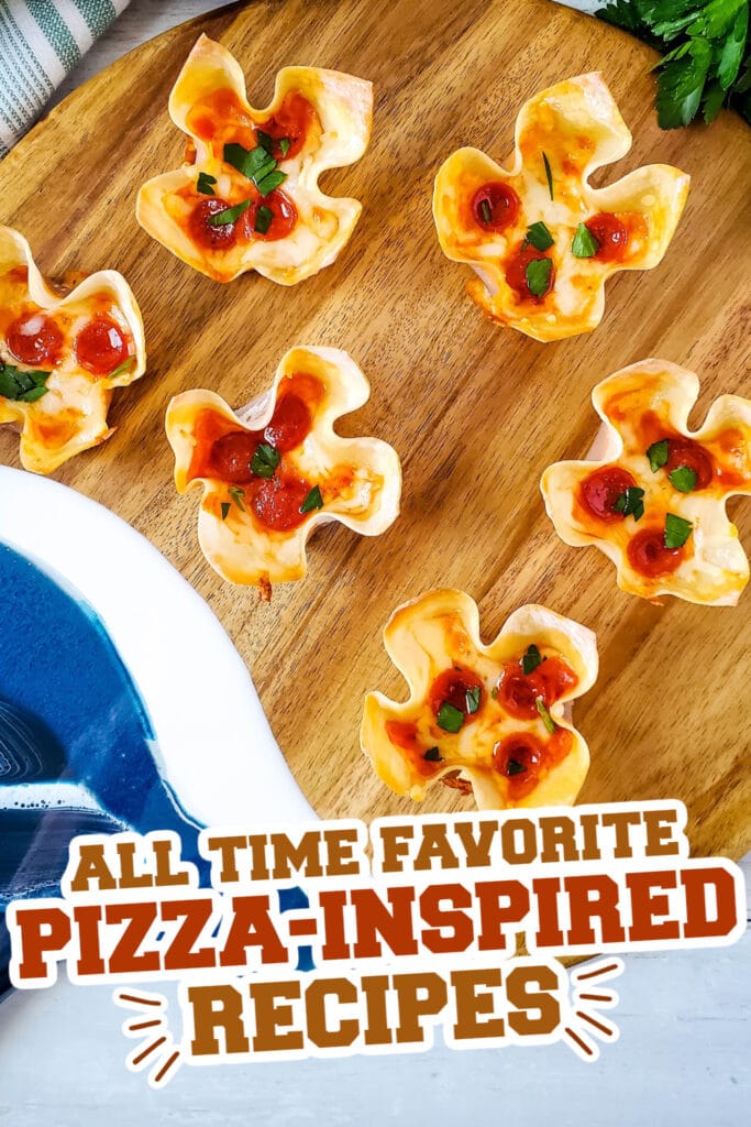 pizza inspired recipes - Pizza Wonton Cups