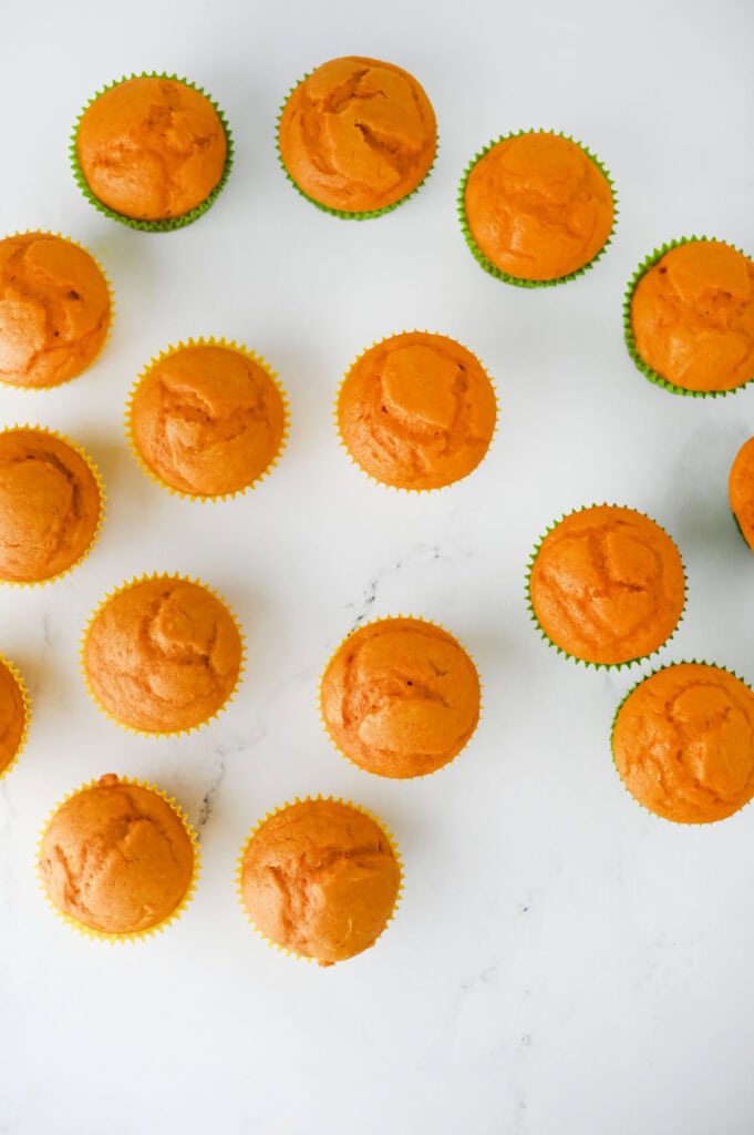 Pumpkin Cupcakes Process Photo