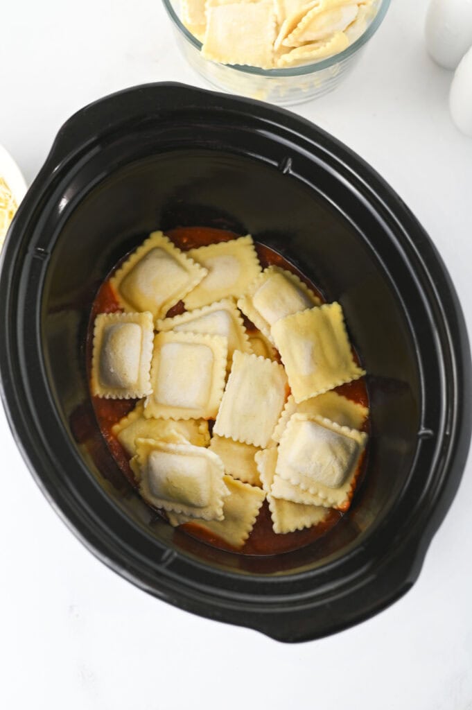Crockpot Ravioli Lasagna Process Photo