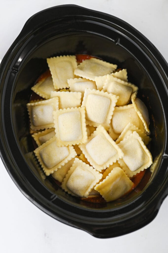 Crockpot Ravioli Lasagna Process Photo