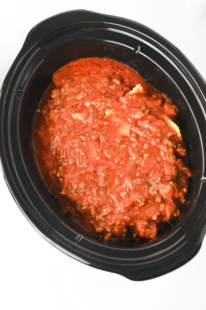 Crockpot Ravioli Lasagna Process Photo