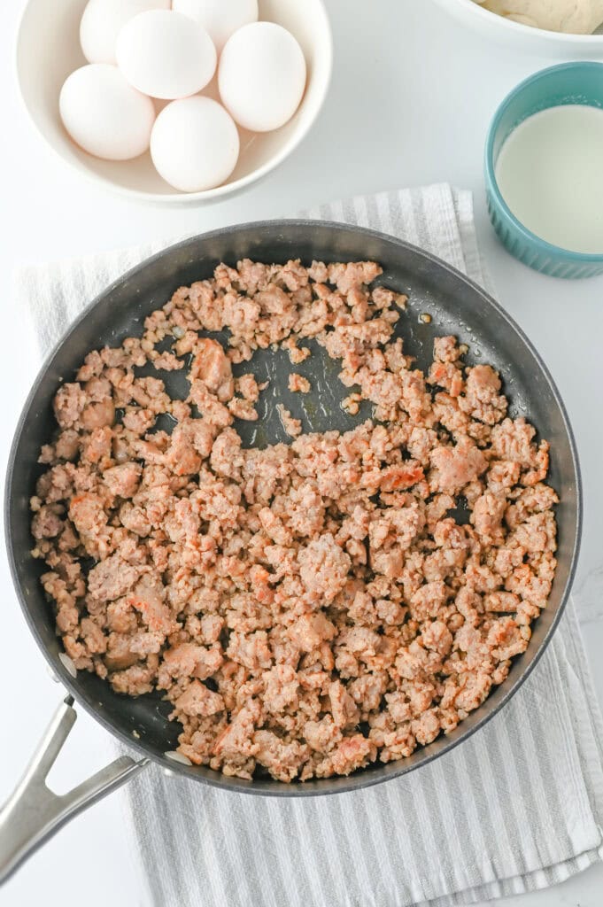 Sausage and Gravy Biscuit Casserole Process Photo