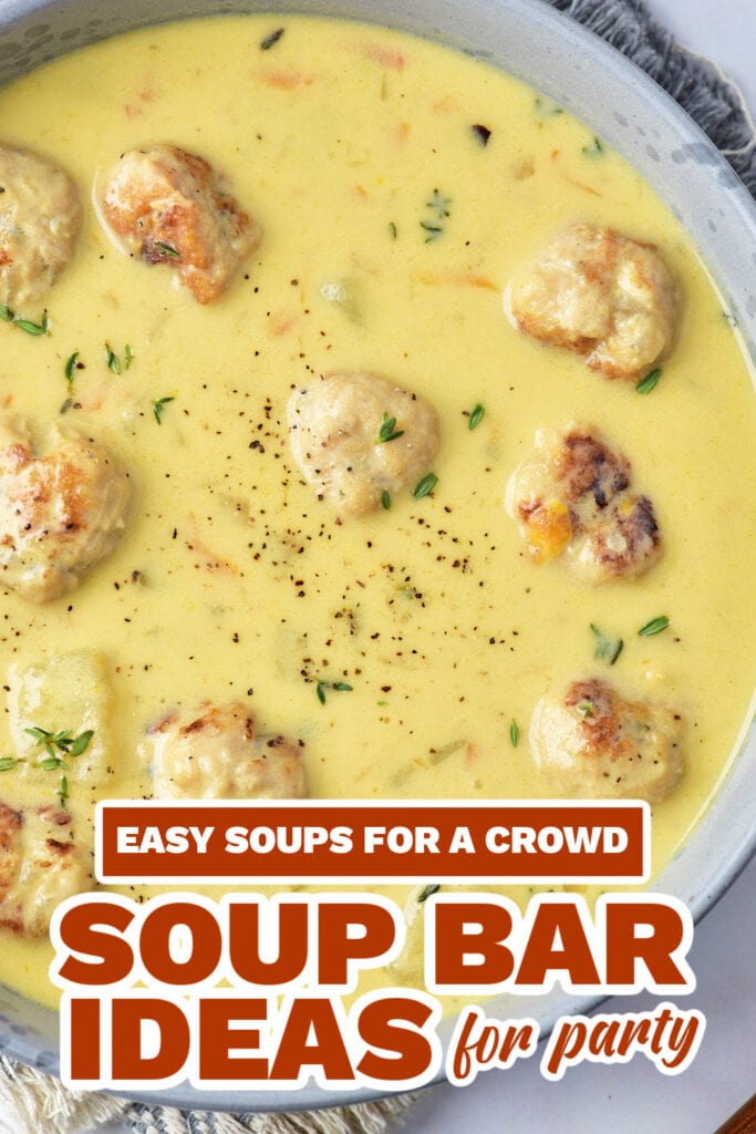soup bar ideas - Cheesy Turkey Meatball Soup