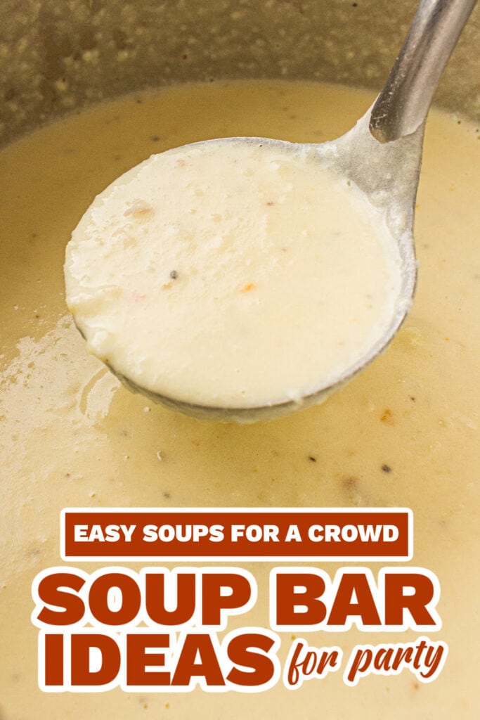 soup bar ideas - Creamy Chicken Stock Potato Soup Bowls