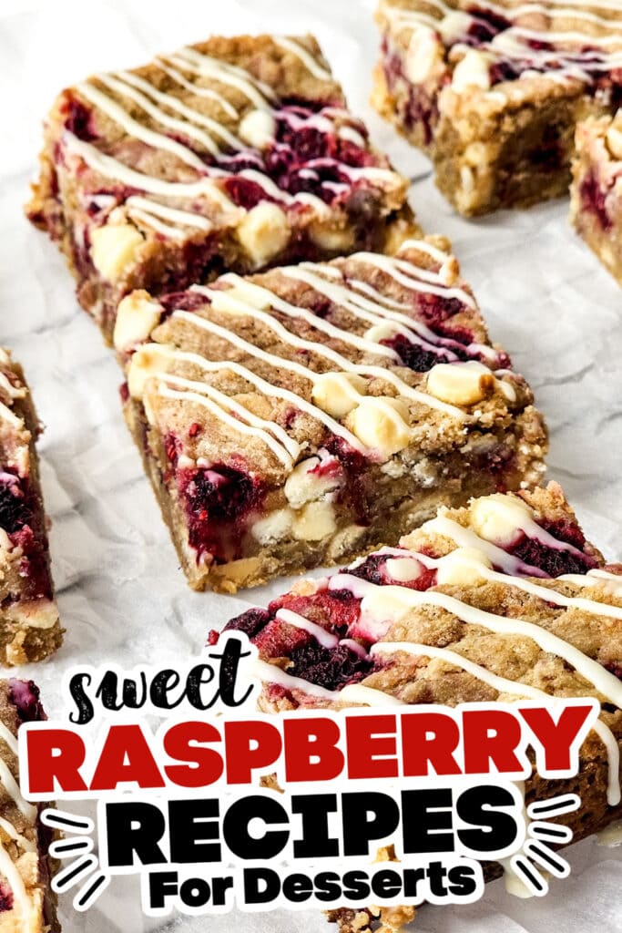 sweet raspberry recipes - Decadent Raspberry and White Chocolate Squares