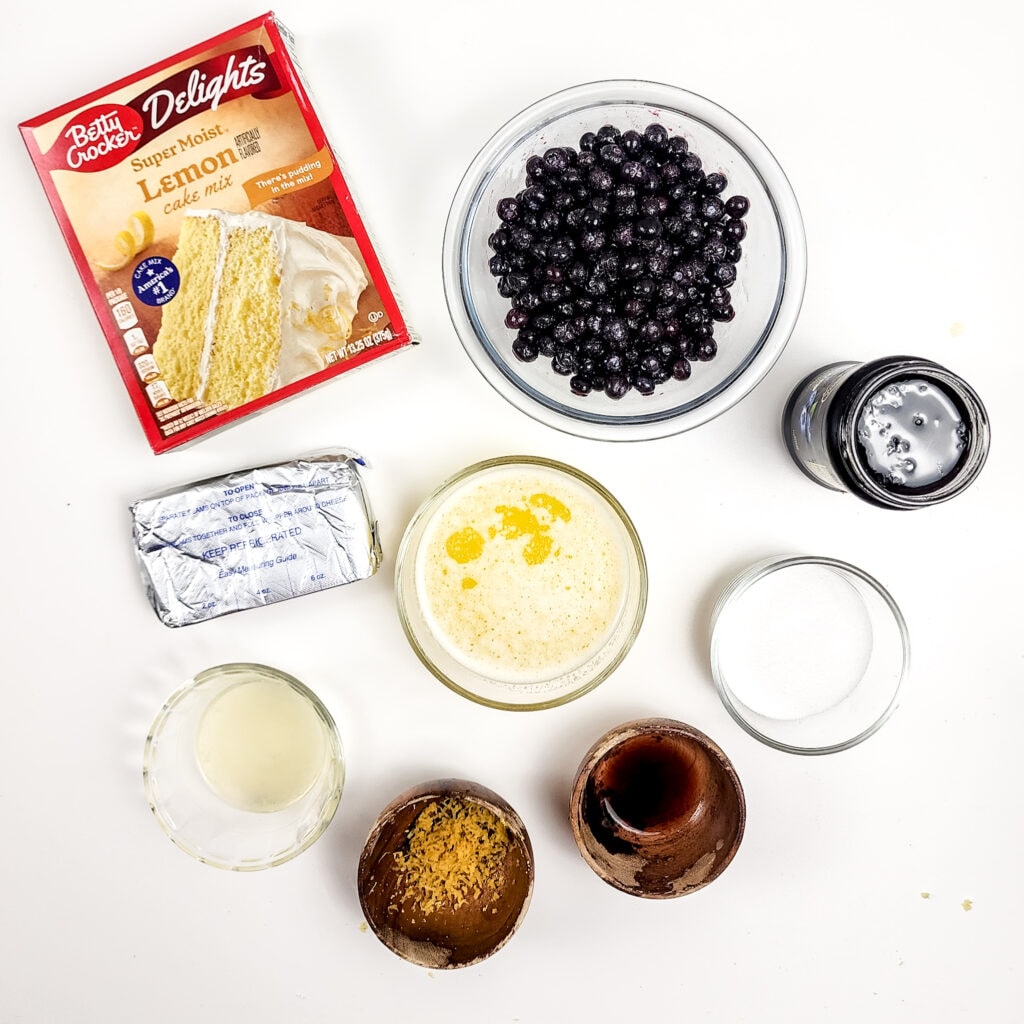 Lemon Blueberry Dump Cake Process Ingredients