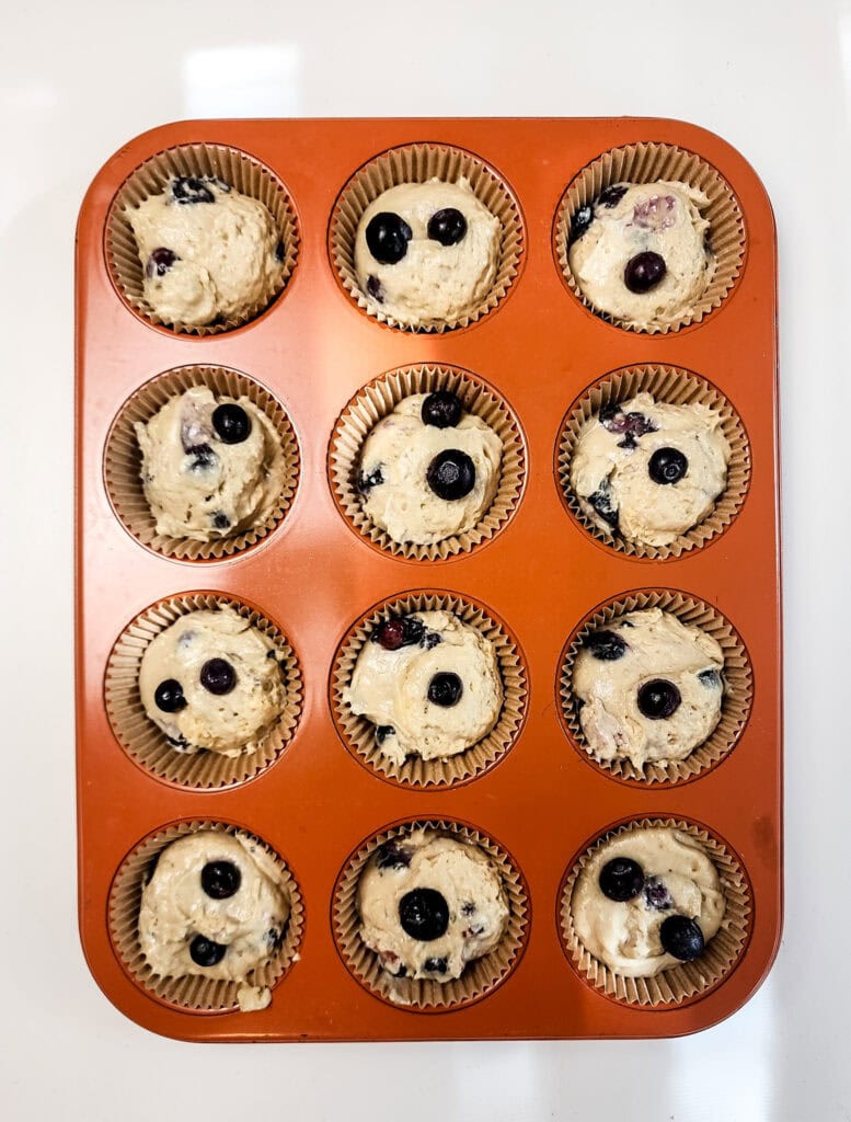 Blueberry Protein Muffins Process Photo