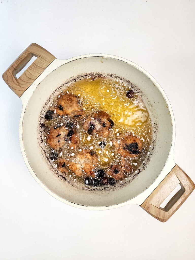 Blueberry Donut Holes process photo