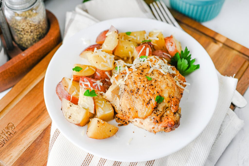Slow Cooker Garlic Parmesan Chicken and Potatoes