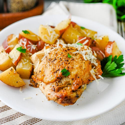 Slow Cooker Garlic Parmesan Chicken and Potatoes
