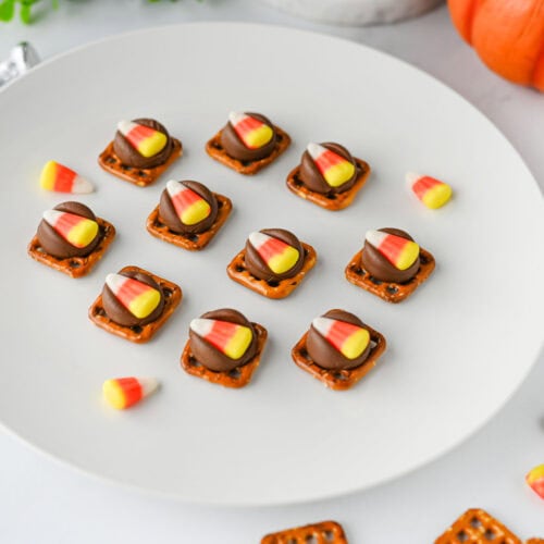 Candy Corn Pretzel Bites