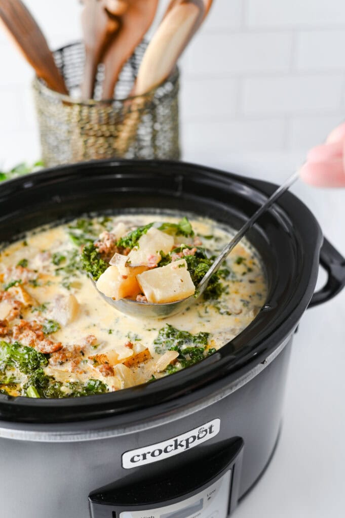 Crockpot Zuppa Toscana Process Photo