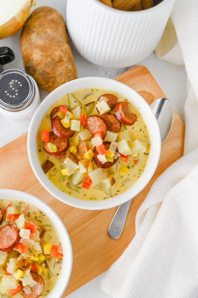 Creamy Kielbasa Potato Soup Process Photo