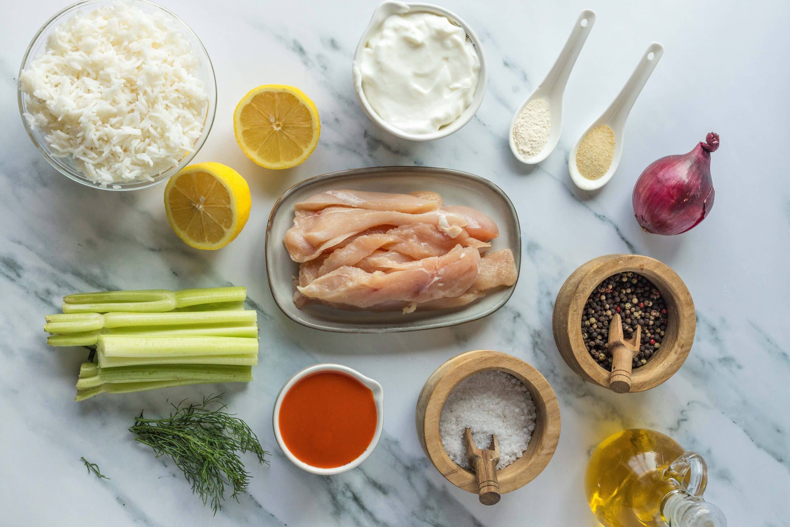 Buffalo Chicken Bowl Process Ingredients
