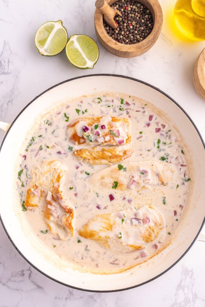 Coconut Lime Chicken Process Photo
