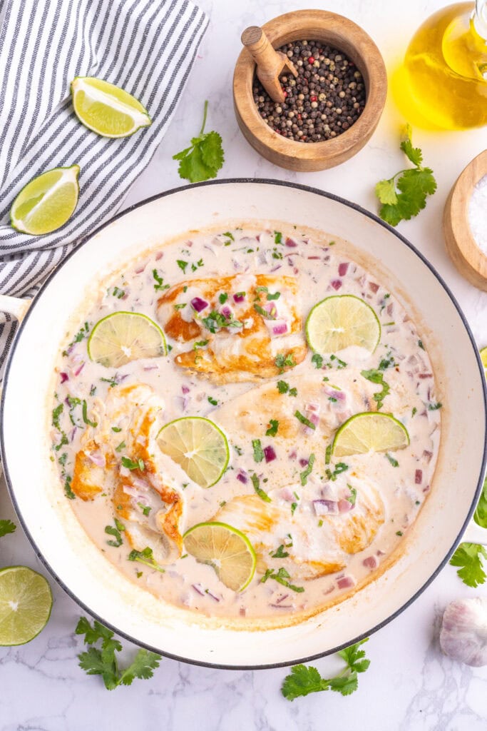 Coconut Lime Chicken Process Photo