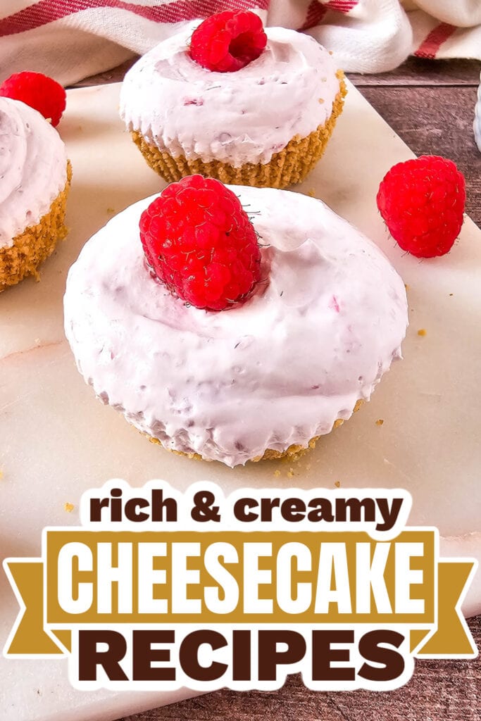 Cheesecake Recipes-Mini No-Bake Raspberry Cheesecakes