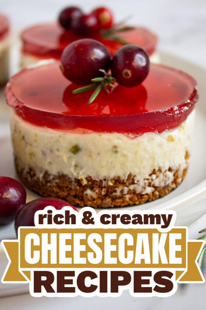 Cheesecake Recipes-Pistachio Cranberry Cheesecakes
